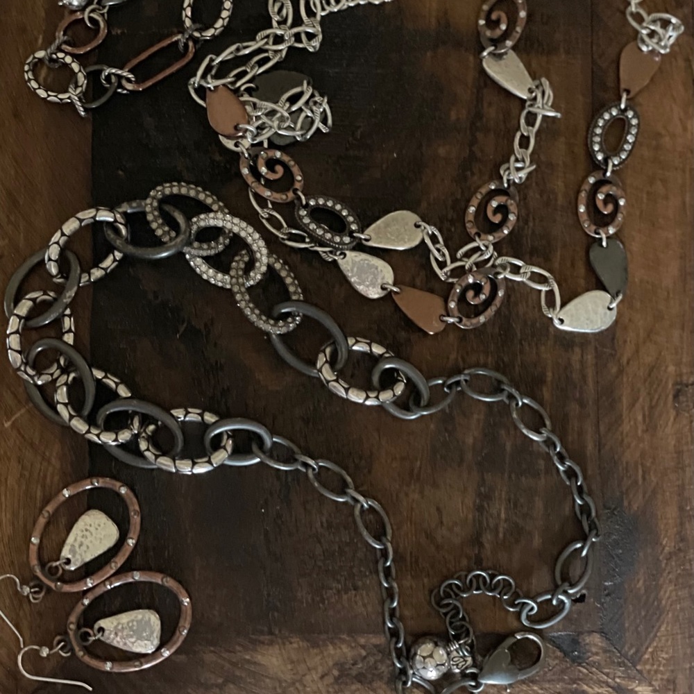 Brighton earring, bracelet, 2 necklace set